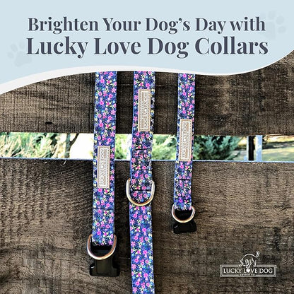 Lucky Love Dog - Adjustable Dog Collar with Easy Click Buckle for Large Ones, Durable, & Comfortable for Male & Female Dogs, Pet Collar for Puppies & Adult Dogs - Primrose, Large