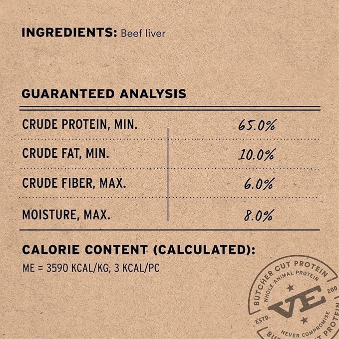 Vital Essentials Freeze Dried Dog Treats | Beef Liver, Single Ingredient | Premium Quality | Grain Free Training Treats for Dogs, 15 oz Bag