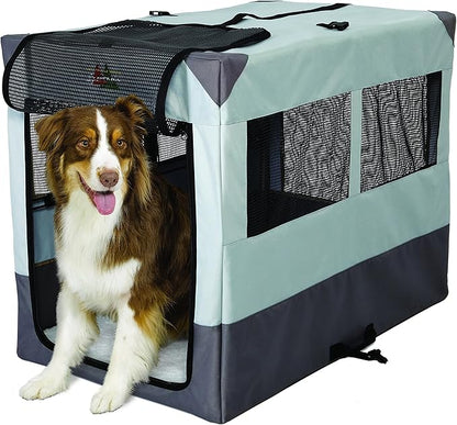 MidWest Homes for Pets Canine Camper Sportable, 36-inch Portable Tent Crate for Dogs, Soft-Sided, Folding Frame, Mesh Windows, Zip Door, Water-Resistant, Includes Pad