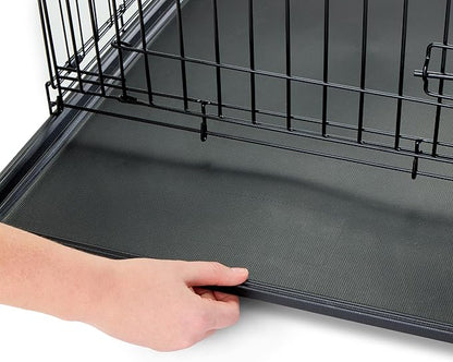 Carlson Pet Products Double Door Metal Dog Crate with Divider, Small 24" Dog Crate for Small Dogs & Puppies, Foldable Collapsible Dog Kennel with Removable Tray, Wire Dog Cage for Training & Travel
