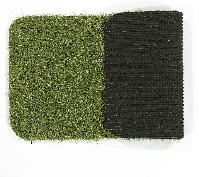 Ottomanson Artificial Grass Puppy Potty Training Pad with Tray, 15" x 30" Reusable Pee Pad for Small Pets and Dogs