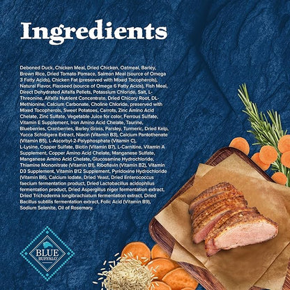 Blue Buffalo Wilderness Natural High-Protein Dry Food for Adult Dogs, with Wholesome Grains, Duck, 4.5-lb Bag