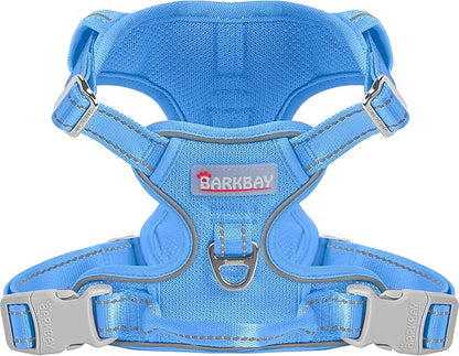 BARKBAY Dog Harness No Pull Mesh for Large Dogs - Adjustable, Reflective, Comfortable, No Choke, Heavy-Duty - Perfect for Outdoor Training, Walking, and Hiking-Strong & Durable- XL & Blue Mesh