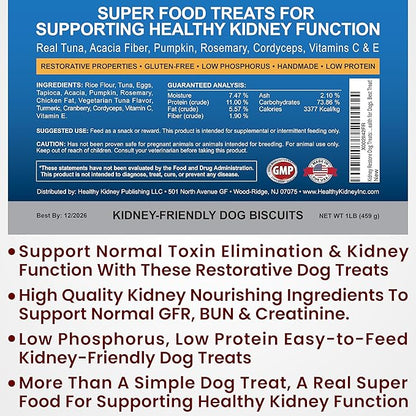 Kidney Restore Tuna Dog Treats - for Canine Kidney Health, Low Protein. Special Kidney-Friendly Snacks for Dogs. Renal Dog Treats Your Pet Will Adore
