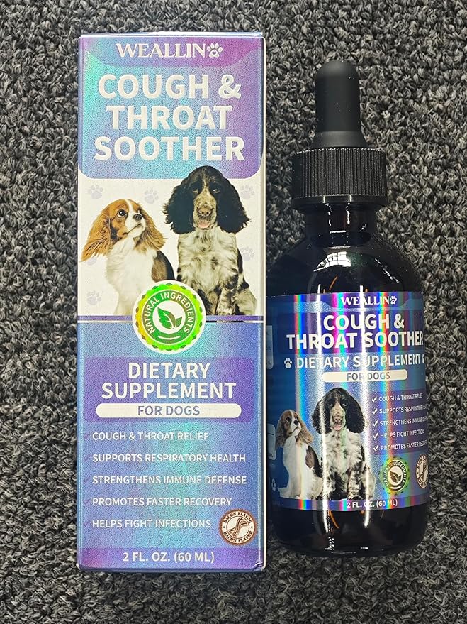 WEALLIN Flea and Tick Prevention Support for Cats and Dogs + Dog Cough Treatment Support for Dogs Pets Oral Natural Supplement Pet Care Support Drops for All Breeds and Ages