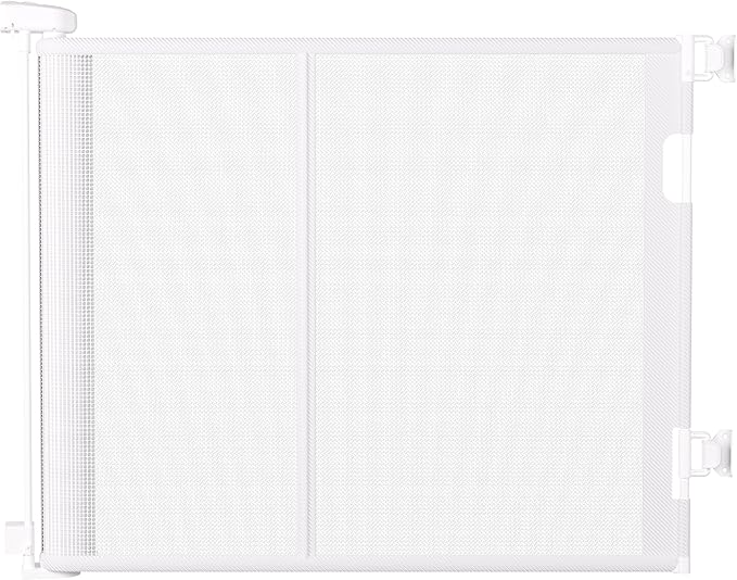 55 inches Retractable Baby Gate, 34 inches Tall Extra Wide Pet Gate for Stairs, Hallways and Doorways, Indoor Outdoor Safety Gate for Toddlers & Small Dogs, White