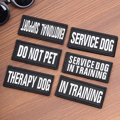 Pistha 12 Pieces Removable Tactical Dog Harness Service Dog Vest Patches Do Not Pet in Training and Emotional Support Dog Vest Patches(3.6 x 1.6Inch)