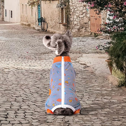 Dog Surgery Recovery Suit, Dog Onesie for Surgery Female Male Dogs, Dogs Pajamas Long Sleeve, Small Dogs Onesie, Abdominal Wound Bandages Surgical Suit, Cat Recovery Suit for Shedding Skin Disease