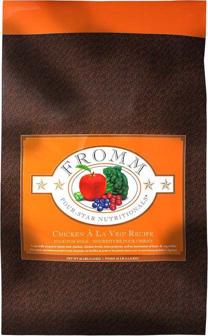 Fromm Four-Star Nutritionals Chicken A La Veg Dog Food - Premium Dry Dog Food - Chicken Recipe - 26 lb