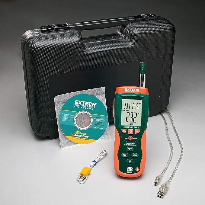 EXTECH HD500 - Psychrometer with 30:1 Infrared Thermometer
