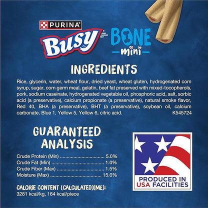 Purina Busy Made in USA Facilities Small Breed Dog Bones,Mini - 20 ct. Pouch,(Pack of 2)
