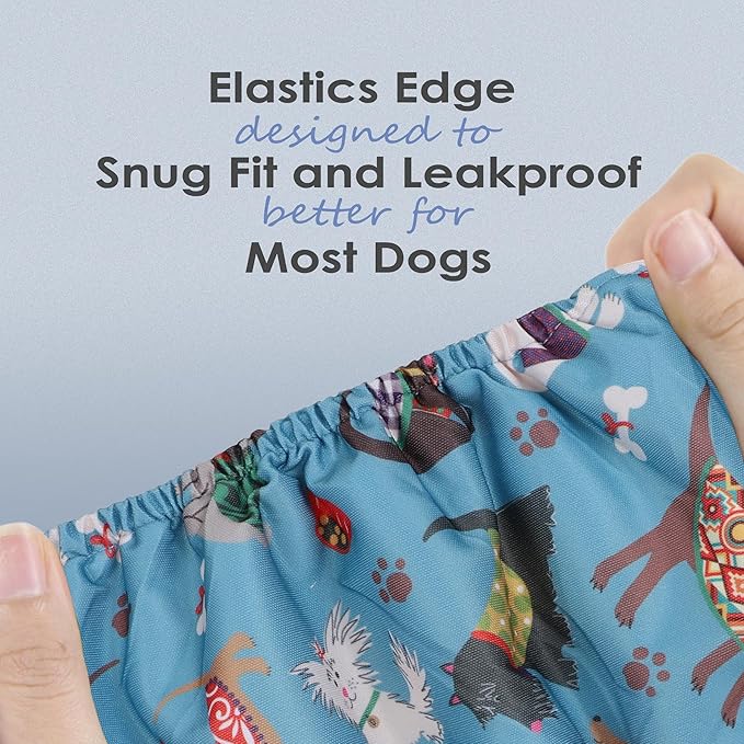 wegreeco Washable Male Dog Belly Band (Stylish Pattern)- Pack of 3 - Washable Male Dog Belly Wrap, Dog Diapers Male (Lovely Dogs, Small)