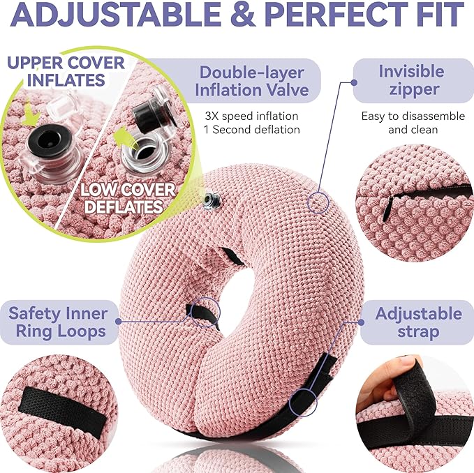 Loflaze Soft Inflatable Dog Cone Collar for Large Medium Small Dogs Cats After Surgery - Dog Neck Donut, E Collar, Elizabethan Collar Alternatives for Dogs Recovery