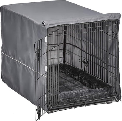 MidWest Homes for Pets Double Door 36-inch Dog Crate Kit, Bundle Includes a Two-Door Cage, Matching Gray Bed and Crate Cover, For Medium to Large Sized Breeds