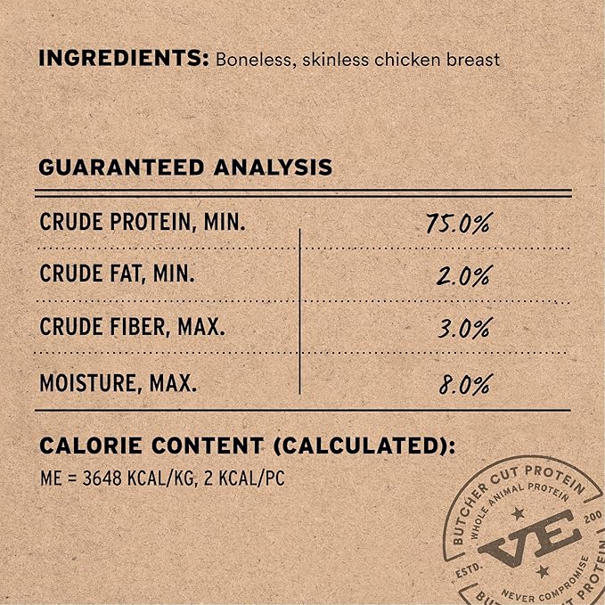 Vital Essentials Freeze Dried Dog Treats | Chicken Breast, Single Ingredient | Premium Quality | Grain Free Training Treats for Dogs, 2.1 oz Bag