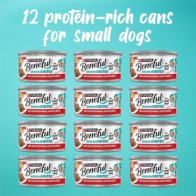 Purina Beneful Small Breed Wet Dog Food in Gravy, IncrediBites With Real Beef - (Pack of 12) 3 oz. Cans