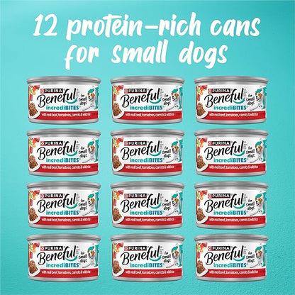 Purina Beneful Small Breed Wet Dog Food in Gravy, IncrediBites With Real Beef - (Pack of 12) 3 oz. Cans