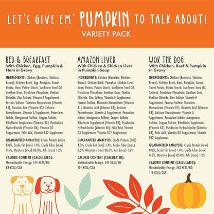Weruva Classic Dog Food, Let's Give Em' Pumpkin to Talk About Variety Pack, 5.5oz Can (Pack of 12)