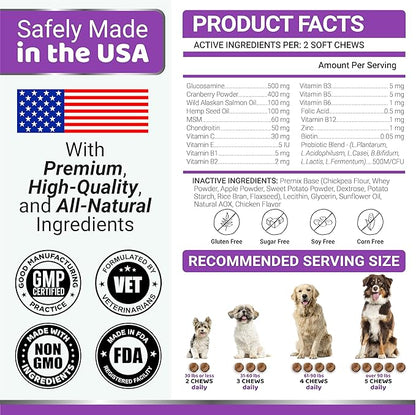 Dog Vitamins and Supplements - 170 Treats - Dog Multivitamin Chewable with Glucosamine - Senior & Puppy Multivitamin for Dogs - Hip & Joint Support - Immune Health, Skin, Heart, Digestion, Probiotics