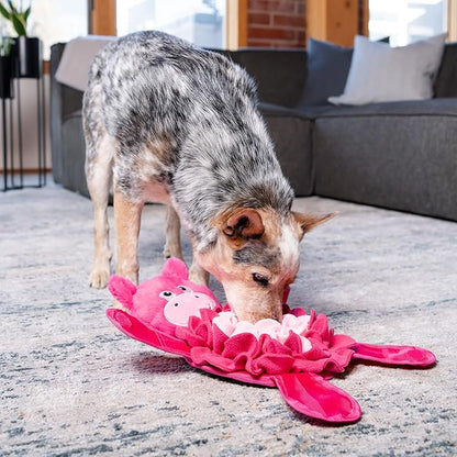 Outward Hound by Nina Ottosson Snuffle Palz Plush Snuffle Mat Dog Treat Puzzle, Non-Slip, Pink, Pig, Large