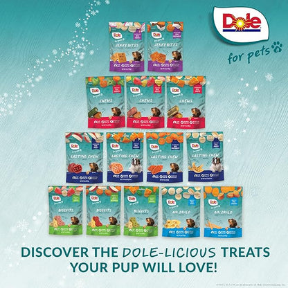 Dole for Pets Dog Biscuits Banana Blizzard Winter Flavor, Real Fruit Flavor Vegan Crunchy Treats, No Wheat Corn Soy or Artificial Additives, Bite Size Training Snacks for Dogs, 7 Oz