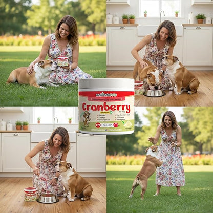Cranberry for Dogs in Powder - Urinary Tract Health, Dog UTI, Bladder Support, Bladder Stones, Incontinence Support, Cranberry Supplement - Bacon Flavor (2-Pack, 200 Grams)