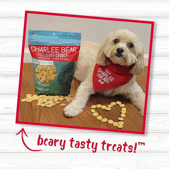 Charlee Bear Original Dog Treats, Cheese and Egg, 16 oz (Pack of 2)