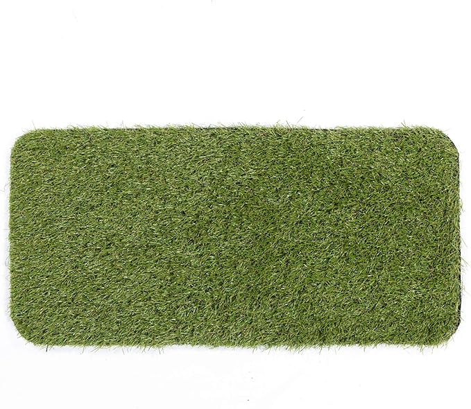 Ottomanson Artificial Grass Puppy Potty Training Pad with Tray, 15" x 30" Reusable Pee Pad for Small Pets and Dogs