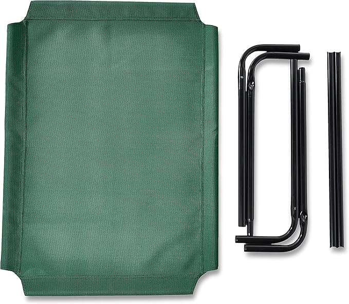 Amazon Basics Cooling Breathable Elevated Dog Bed with Metal Frame for Medium Dogs, 43" x 26" x 7.5", Green