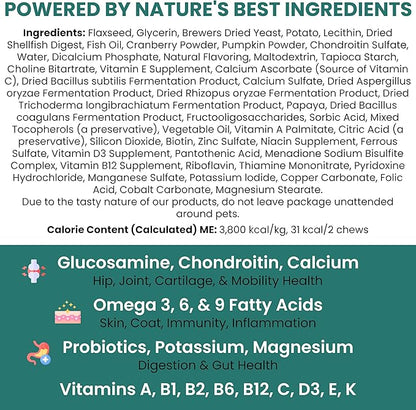 Dog Multivitamin Chewable - Chew + Heal 12-in-1, 60 Ct, Puppy & Senior Dog Vitamins & Supplements for Hip & Joint, Skin & Coat, Immune Support with Glucosamine, Omega 3,6,9, Probiotics, Chicken Flavor