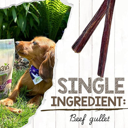 Nature Gnaws Beef Gullet Sticks for Dogs 5-6" (1Lb) - Natural Beef Jerky Stick Dog Chew Treats - Rawhide Free