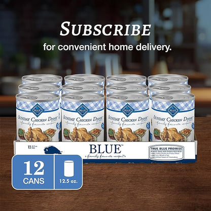 Blue Buffalo Family Favorites Adult Wet Dog Food, Made with Natural Ingredients, Sunday Chicken Dinner, 12.5-oz Can (Pack of 12)