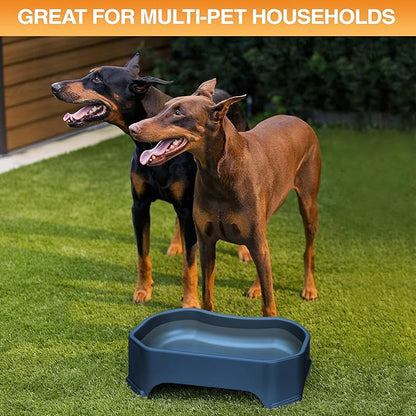Neater Pet Brands Extra Large Water Bowl for Dogs, Outdoor Dog Water Bowl (1.25 Gallon XL Capacity), Big Trough Style Food Dish for Indoors or Outside, No Spill Large Dog Bowls, Dark Blue
