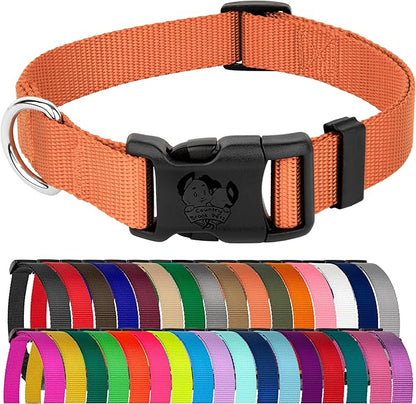 Country Brook Petz - Everyday Nylon Dog Collar for Large, Medium, and Small Dogs and Puppies - for Everyday Use in 10+ Warm Colors (Extra Large, 1 Inch Wide, Coral)