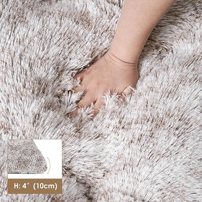 EHEYCIGA Fluffy Dog Crate Bed for Medium Dogs, Plush Faux Fur Crate Pad, Calming Anti Anxiety Medium Dog Bed, Washable Soft Warm Mat with Non-Slip Bottom, Brown