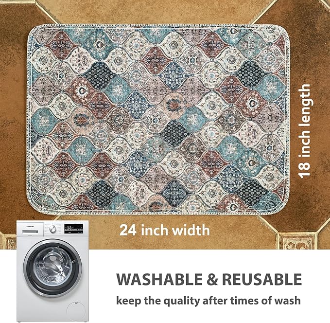 nunubaby 4PACK Washable Pee Pads for Dogs, Stylish, Non-Slip and Leak-Proof Pee Pads. Reusable Potty Pads for Dogs for Crates and Floors.(Dark Red/Multi, 18" x24" )