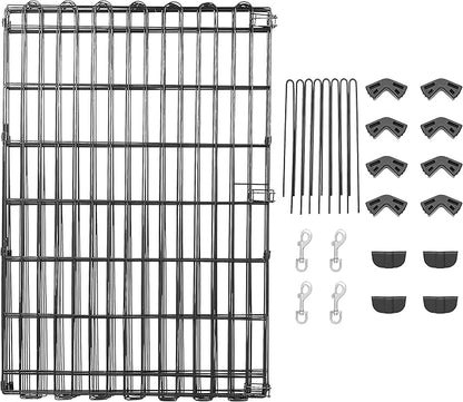 Amazon Basics Portable Foldable Octagonal Metal Exercise Dog Playpen, Indoor/Outdoor Pet Fence, No Door, 8 Panels, Medium, 60 x 60 x 36 inches, Black