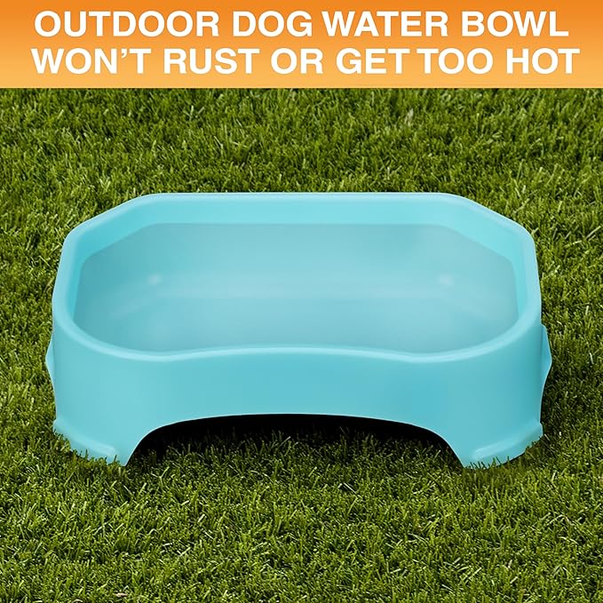 Neater Pet Brands Extra Large Water Bowl for Dogs, Outdoor Dog Water Bowl (1.25 Gallon XL Capacity), Big Trough Style Food Dish for Indoors or Outside, No Spill Large Dog Bowls, Aquamarine