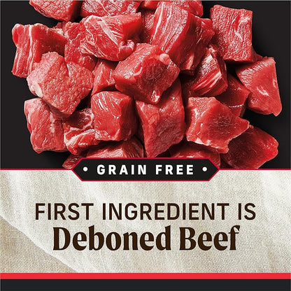 Merrick Grain Free Premium and Natural Canned Dog Food, Soft & Healthy Poultry Free Wet Recipe, Real Beef Lamb and Bison - 12.7 oz. Cans, (Pack of 24)