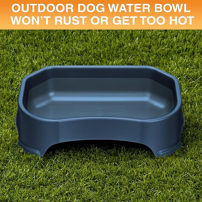 Neater Pet Brands Extra Large Water Bowl for Dogs, Outdoor Dog Water Bowl (1.25 Gallon XL Capacity), Big Trough Style Food Dish for Indoors or Outside, No Spill Large Dog Bowls, Dark Blue