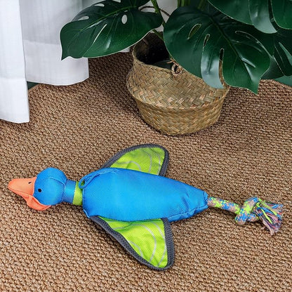 Duck Oxford Launching Flying Dog Toy with Rope Slingshot Chase Fetch Training Interactive Dog Toy Durable Stuffed Animal Crinkle Dog Squeaky Toy for Medium Large Dogs Toy Gift 43cm/16.93in