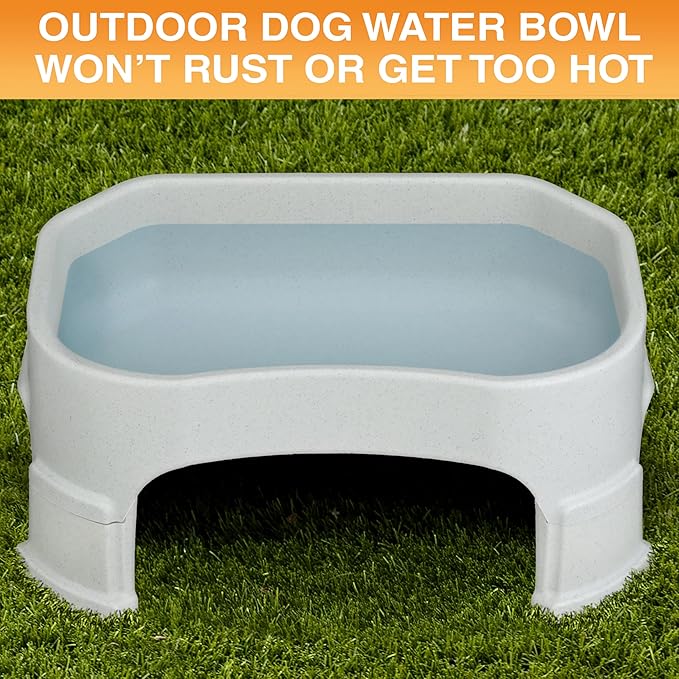 Neater Pet Brands Extra Large Water Bowl for Dogs, Elevated Outdoor Dog Water Bowl (1.25 Gallon XL Capacity), Big Trough Style Food Dish for Indoors or Outside, No Spill Large Dog Bowls, Vanilla Bean