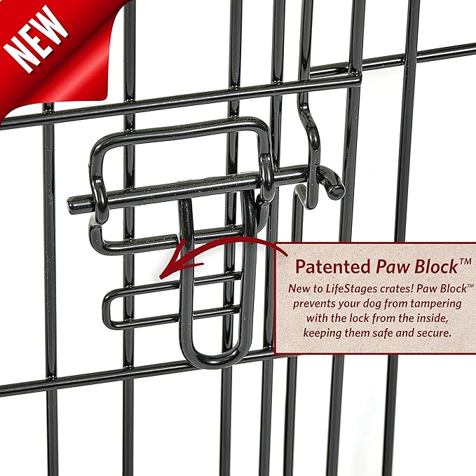MidWest Homes for Pets 22-Inch LifeStages Crate for Extra-Small Breeds, Up to 15 lbs, Double Door Folding Dog Crate with Divider Panel, Leak-Proof Tray & Secure Latch, Heavy-Duty & Easy to Assemble