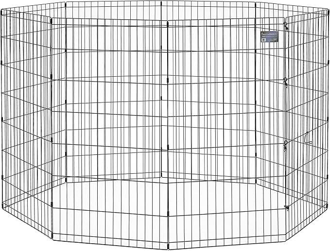 MidWest Homes for Pets 48-Inch Exercise Pen, for Indoor and Outdoor use, 16 Sq Feet of Play, Folding Dog Pen, No Door Design for Maximum Security, Easy to Set Up, Foldable Dog Playpen