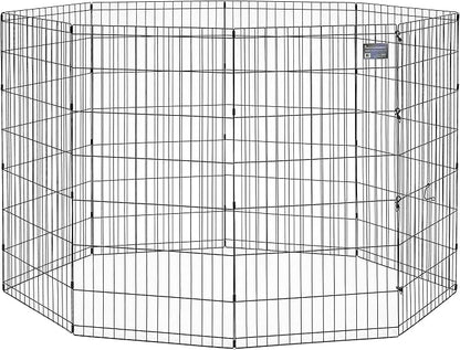 MidWest Homes for Pets 48-Inch Exercise Pen, for Indoor and Outdoor use, 16 Sq Feet of Play, Folding Dog Pen, No Door Design for Maximum Security, Easy to Set Up, Foldable Dog Playpen