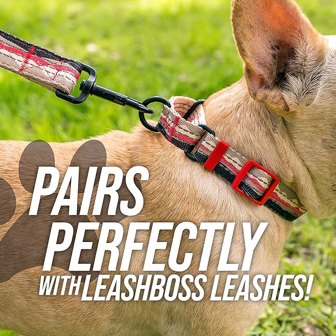 Leashboss Martingale Collar for Dogs | Reflective Nylon Dog Collar for Large Dogs, Medium and Small Dogs | No Pull Pet Training Collar Small | Quick Release Buckle, Adjustable Pet Collar