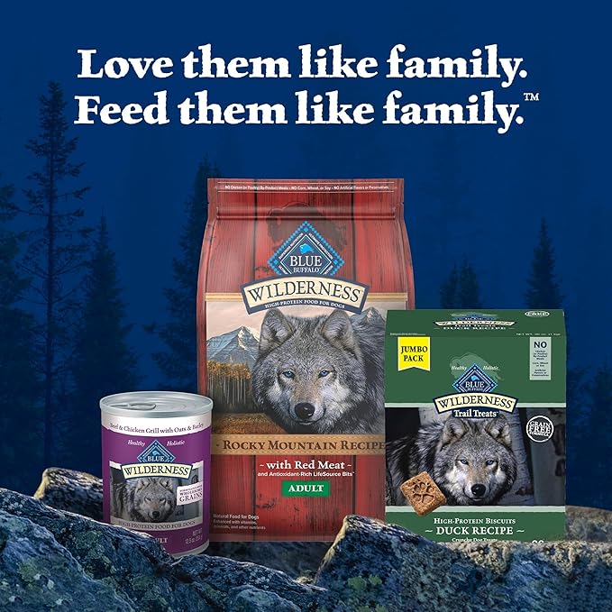 Blue Buffalo Wilderness Trail Treats High Protein Grain Free Dog Biscuits Crunchy Dog Treats, Duck Recipe, 36-oz Box