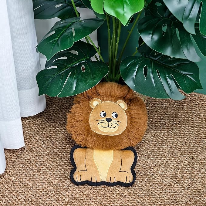 Yellow Lion Plush Squeaky Dog Toy for Chewers Puppy Teething Chew Toy Cute Soft Funny Durable Stuffed Animal Interactive Fetch Dog Toy for Small Medium Large Dogs Toy Gift 24cm/9.45in