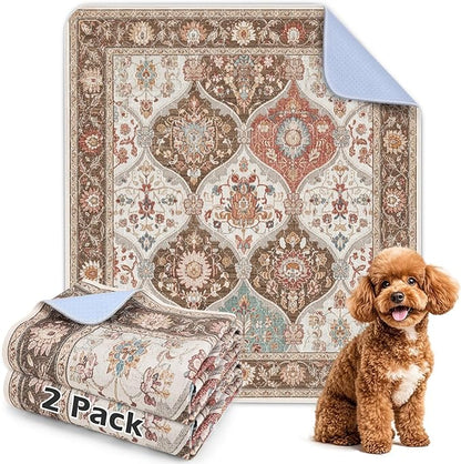 INVENHO 2PACK Washable Pee Pads for Dogs, Reusable Dog Pads Upgrade Non-Slip Dog Pee Pads Heavy Absorbency Puppy Pee Pads Quick Dry Whelping Pads/Waterproof Puppy Training Pad
