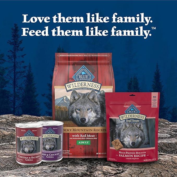 Blue Buffalo Wilderness High Protein Beef and Chicken & Salmon and Chicken Wet Dog Food Variety Pack for Adult Dogs,Grain-Free,12.5 oz Cans,(Pack of 12)